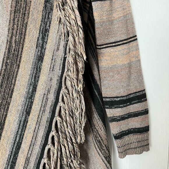 Striped Poncho Open-Front Cardigan - Size S - Picture 3 of 6
